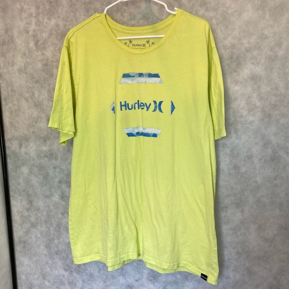 HURLEY Everyday Washed Short Sleeve Graphic Tshirt Yellow Lime Green Mens XL - Picture 3 of 12